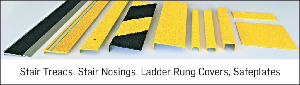 Antislip Stair Threads, Antislip Stair Nosings, Antislip Ladder Rung Cover, Antislip Safeplates